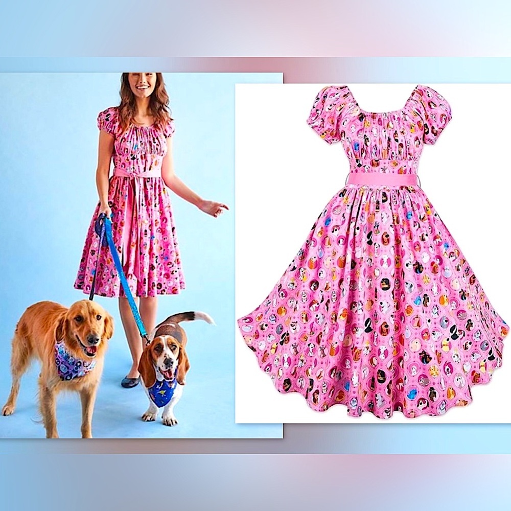 🐾💕Disney Dogs A-Line Pink Dress, Retired From the Official Disney Dress Store ✨